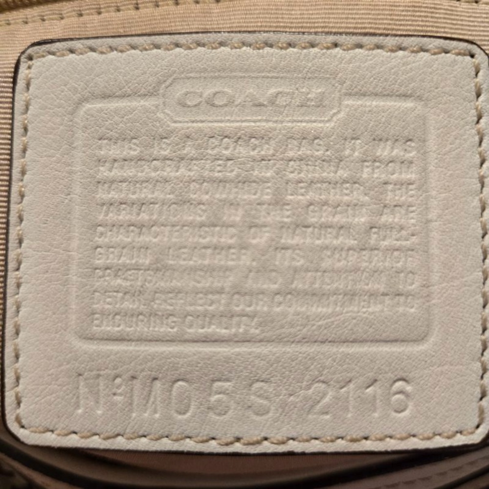 COACH Vintage Soho XL Buckle Satchel Cream Leather Tote Bag 2116 Y2K Rare - Picture 4 of 10
